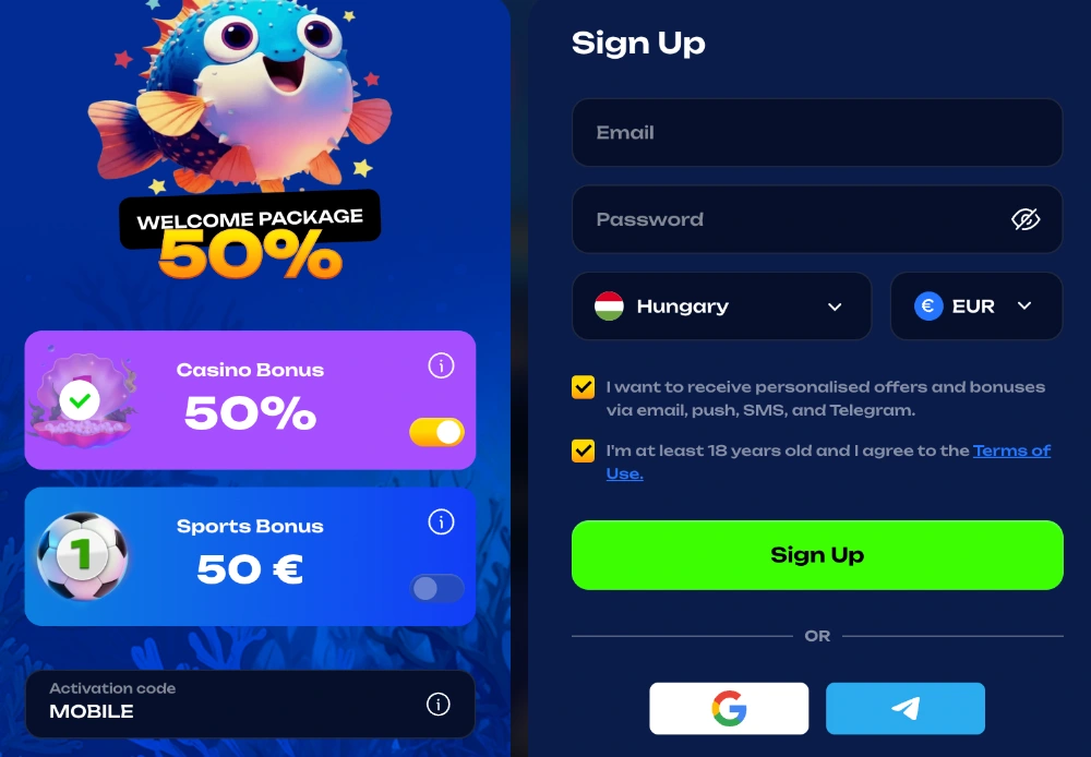 Fugu Kaszinó Regisztráció