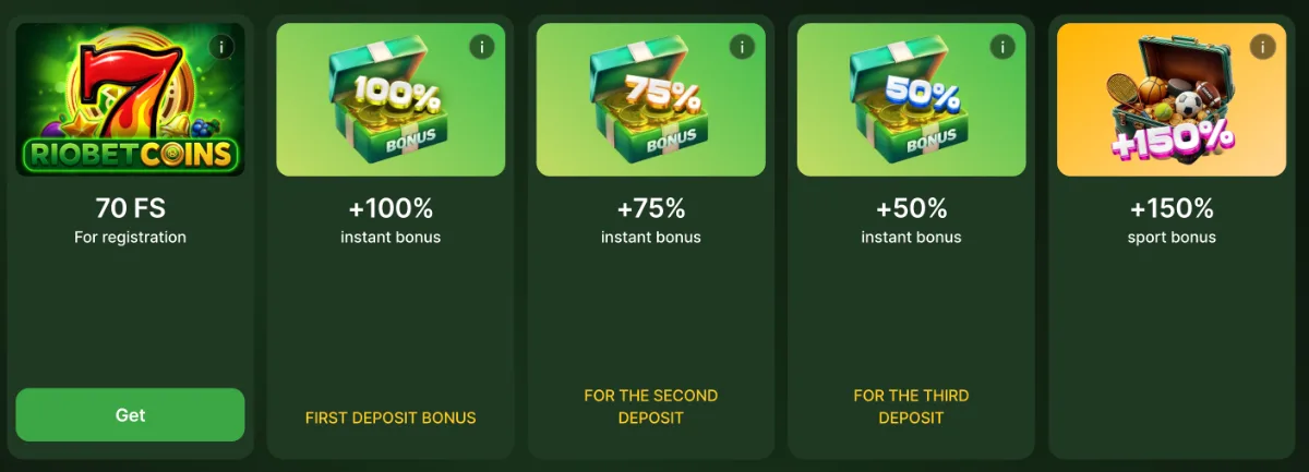 Riobet Bónuszok és promóciók