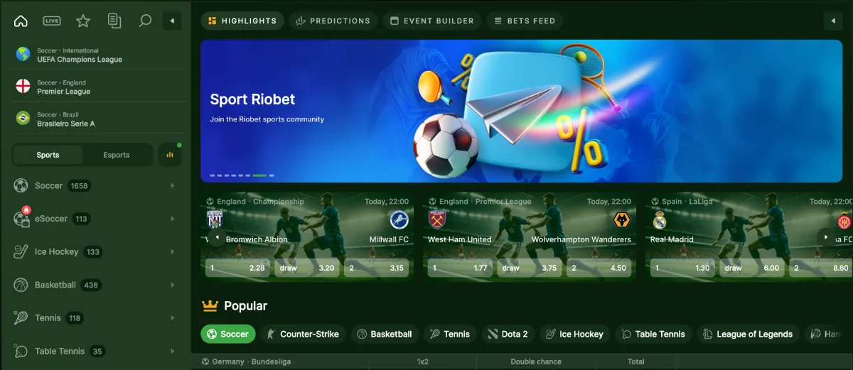 Riobet Sportfogadás